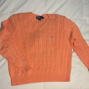 Ralph Lauren V-Neck Sweater in Orange